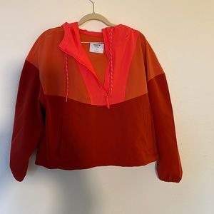 Colorblock Quarter Zip Windbreaker with Hood